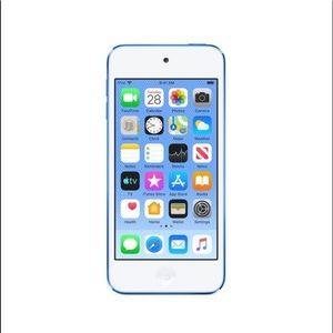 A blue iPod touch